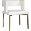  Color_Gold/ White -- Caleb White Velvet Upholstered Dining Chair IMAGE 1