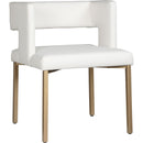  Color_Gold/ White -- Caleb White Velvet Upholstered Dining Chair IMAGE 1