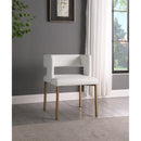  Color_Gold/ White -- Caleb White Velvet Upholstered Dining Chair IMAGE 2