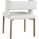  Color_Gold/ White -- Caleb White Velvet Upholstered Dining Chair IMAGE 6