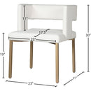  Color_Gold/ White -- Caleb White Velvet Upholstered Dining Chair IMAGE 8