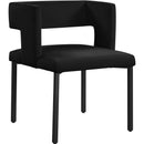 Color_Black -- Caleb Black Velvet Upholstered Dining Chair IMAGE 1