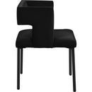  Color_Black -- Caleb Black Velvet Upholstered Dining Chair IMAGE 4