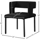  Color_Black -- Caleb Black Velvet Upholstered Dining Chair IMAGE 7
