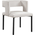  Color_Black/ Cream -- Caleb Cream Velvet Upholstered Dining Chair IMAGE 1