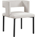  Color_Black/ Cream -- Caleb Cream Velvet Upholstered Dining Chair IMAGE 1