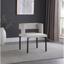  Color_Black/ Cream -- Caleb Cream Velvet Upholstered Dining Chair IMAGE 2