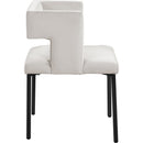  Color_Black/ Cream -- Caleb Cream Velvet Upholstered Dining Chair IMAGE 4