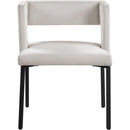  Color_Black/ Cream -- Caleb Cream Velvet Upholstered Dining Chair IMAGE 5
