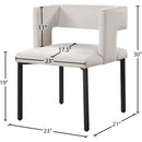  Color_Black/ Cream -- Caleb Cream Velvet Upholstered Dining Chair IMAGE 7