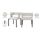 Meridian Caleb Cream Velvet Dining Chair IMAGE 8