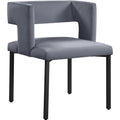  Color_Black/ Grey -- Caleb Grey Velvet Upholstered Dining Chair IMAGE 1