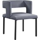  Color_Black/ Grey -- Caleb Grey Velvet Upholstered Dining Chair IMAGE 1