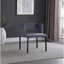  Color_Black/ Grey -- Caleb Grey Velvet Upholstered Dining Chair IMAGE 2