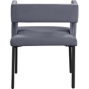  Color_Black/ Grey -- Caleb Grey Velvet Upholstered Dining Chair IMAGE 3