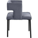  Color_Black/ Grey -- Caleb Grey Velvet Upholstered Dining Chair IMAGE 4