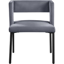  Color_Black/ Grey -- Caleb Grey Velvet Upholstered Dining Chair IMAGE 5