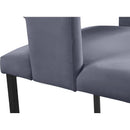  Color_Black/ Grey -- Caleb Grey Velvet Upholstered Dining Chair IMAGE 6