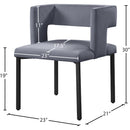  Color_Black/ Grey -- Caleb Grey Velvet Upholstered Dining Chair IMAGE 7