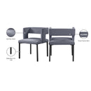  Color_Black/ Grey -- Caleb Grey Velvet Upholstered Dining Chair IMAGE 8