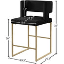 Meridian Caleb Black Velvet Counter Stool IMAGE 7