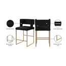 Meridian Caleb Black Velvet Counter Stool IMAGE 8