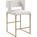  Color_Cream/ Gold -- Caleb Cream Velvet Upholstered Counter Stool IMAGE 1