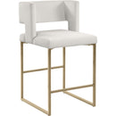  Color_Cream/ Gold -- Caleb Cream Velvet Upholstered Counter Stool IMAGE 1