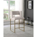  Color_Cream/ Gold -- Caleb Cream Velvet Upholstered Counter Stool IMAGE 2