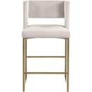  Color_Cream/ Gold -- Caleb Cream Velvet Upholstered Counter Stool IMAGE 5
