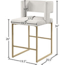  Color_Cream/ Gold -- Caleb Cream Velvet Upholstered Counter Stool IMAGE 7