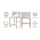  Color_Cream/ Gold -- Caleb Cream Velvet Upholstered Counter Stool IMAGE 8