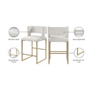 Meridian Caleb Cream Velvet Counter Stool IMAGE 8