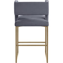  Color_Gold/ Grey -- Caleb Grey Velvet Upholstered Counter Stool IMAGE 3