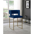  Color_Navy -- Caleb Navy Velvet Upholstered Counter Stool IMAGE 2