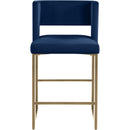  Color_Navy -- Caleb Navy Velvet Upholstered Counter Stool IMAGE 5