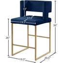  Color_Navy -- Caleb Navy Velvet Upholstered Counter Stool IMAGE 7