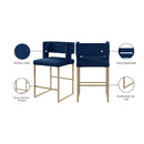  Color_Navy -- Caleb Navy Velvet Upholstered Counter Stool IMAGE 8