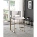  Color_Gold/ White -- Caleb White Velvet Upholstered Counter Stool IMAGE 2