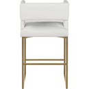  Color_Gold/ White -- Caleb White Velvet Upholstered Counter Stool IMAGE 3