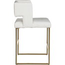  Color_Gold/ White -- Caleb White Velvet Upholstered Counter Stool IMAGE 4