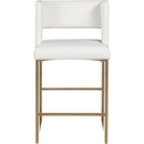  Color_Gold/ White -- Caleb White Velvet Upholstered Counter Stool IMAGE 5