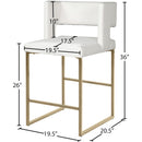  Color_Gold/ White -- Caleb White Velvet Upholstered Counter Stool IMAGE 7