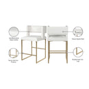  Color_Gold/ White -- Caleb White Velvet Upholstered Counter Stool IMAGE 8