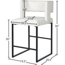 Meridian Caleb White Vegan Leather Counter Stool IMAGE 7