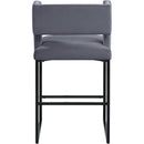  Color_Black/ Grey -- Caleb Grey Velvet Upholstered Counter Stool IMAGE 3