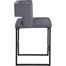  Color_Black/ Grey -- Caleb Grey Velvet Upholstered Counter Stool IMAGE 4