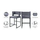  Color_Black/ Grey -- Caleb Grey Velvet Upholstered Counter Stool IMAGE 8