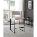  Color_Black/ Cream -- Caleb Cream Velvet Upholstered Counter Stool IMAGE 2