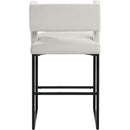 Color_Black/ Cream -- Caleb Cream Velvet Upholstered Counter Stool IMAGE 3
